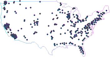 Map of completed projects